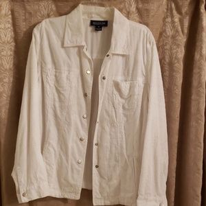 Jones New York white eyelet jacket